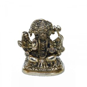Antiq Small Sitting Panchmukhi Hanuman Figurine For Office or Home and worship