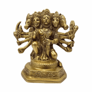 Pure Brass Metal Panch mukhi Sitting Hanuman ji Big